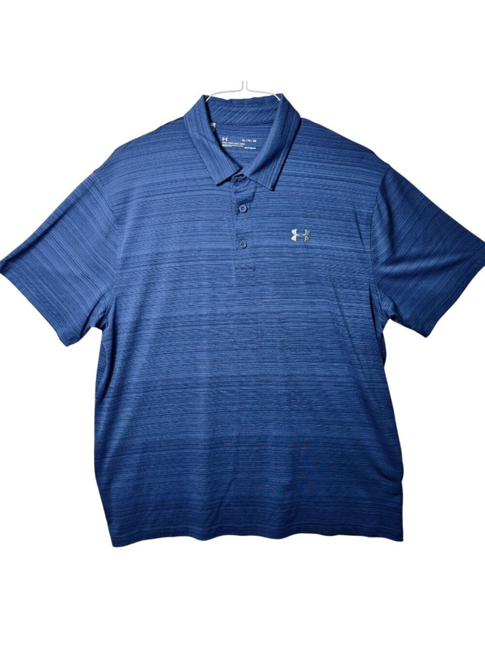 Under Armour Mens HeatGear XL Blue Polo Shirt Loose Fit Performance Golf Casual